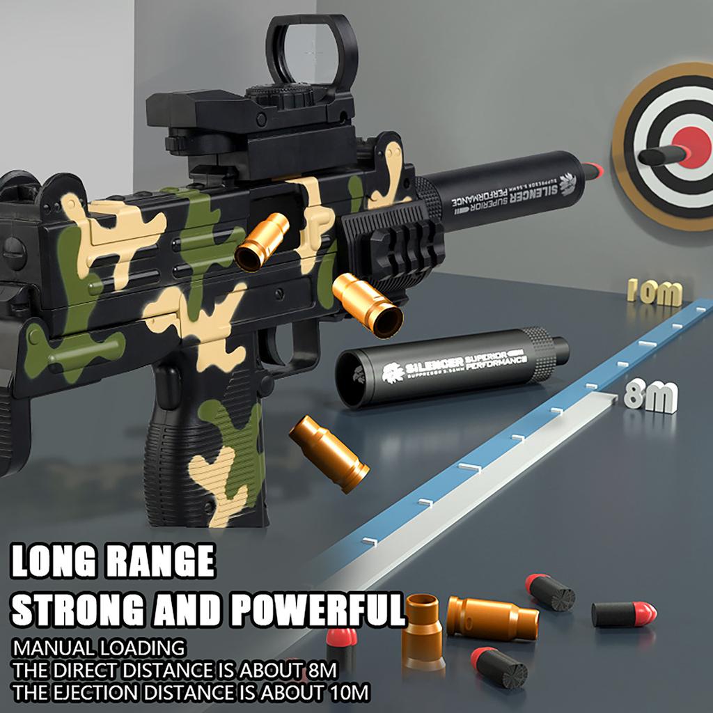 Uzi Machine Blaster R Apid Fire Manual Toy Guns For Boys Girls Family Party 10 Bullets 8 Magazines,Manual Toy Guns With Removable Magazine