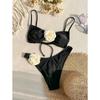 Women’s Fashion Tankini Bathing Suit 3D Floral Bikini Swimsuit, Sexy Two-Piece Swimwear for Beach & Vacation
