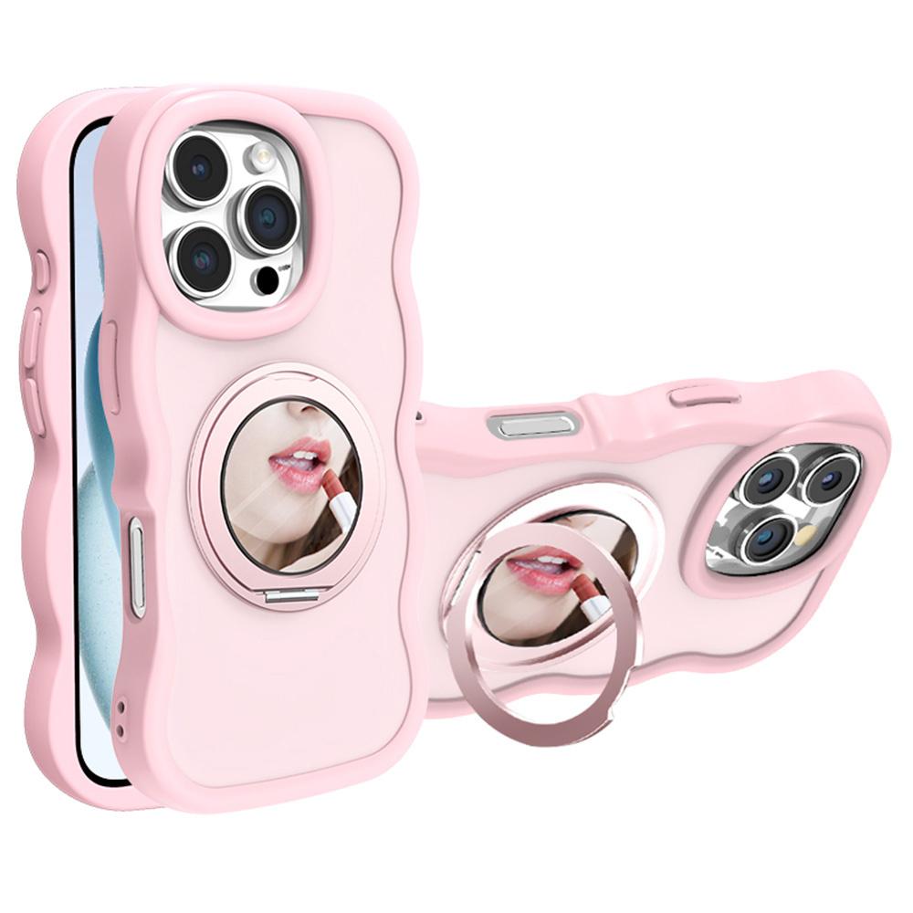 

For iPhone 16 Pro Case Compatble with MagSafe Kickstand TPU+PC Phone Cover Built-In Mirror A
