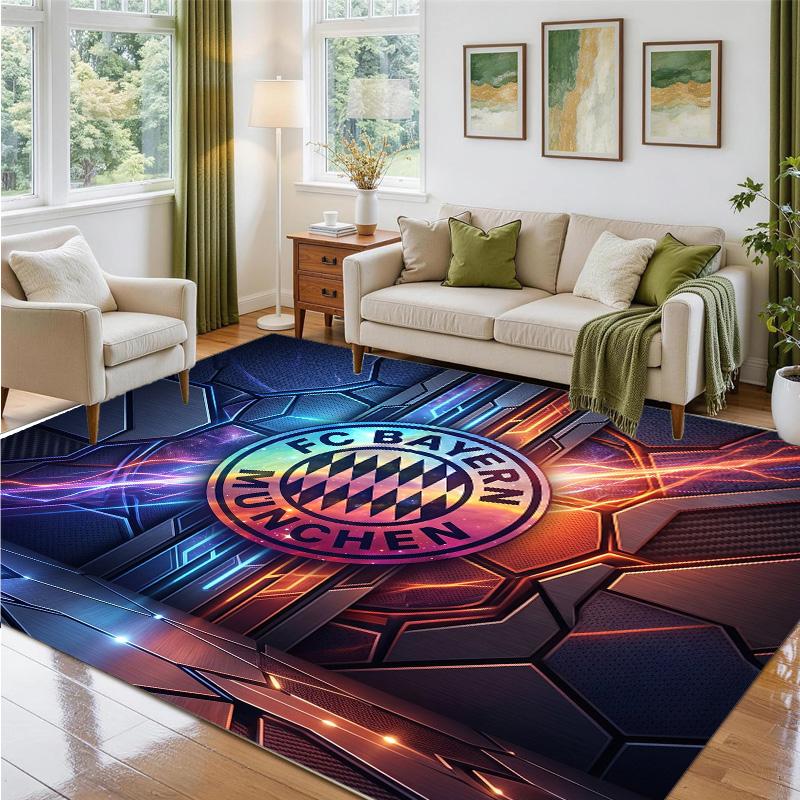 Bayern Munich Design Crystal Velvet Rug Soft Decorative Mat for Bedroom Entrance