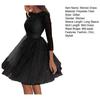 Glitter Starry Tulle Prom Dress For Women Long Sleeve Crew Neck Formal