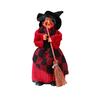 Halloween Witch Ornaments Spooky Witches Figures with Broomsticks Desktop Statue for Haunted House Party Decor