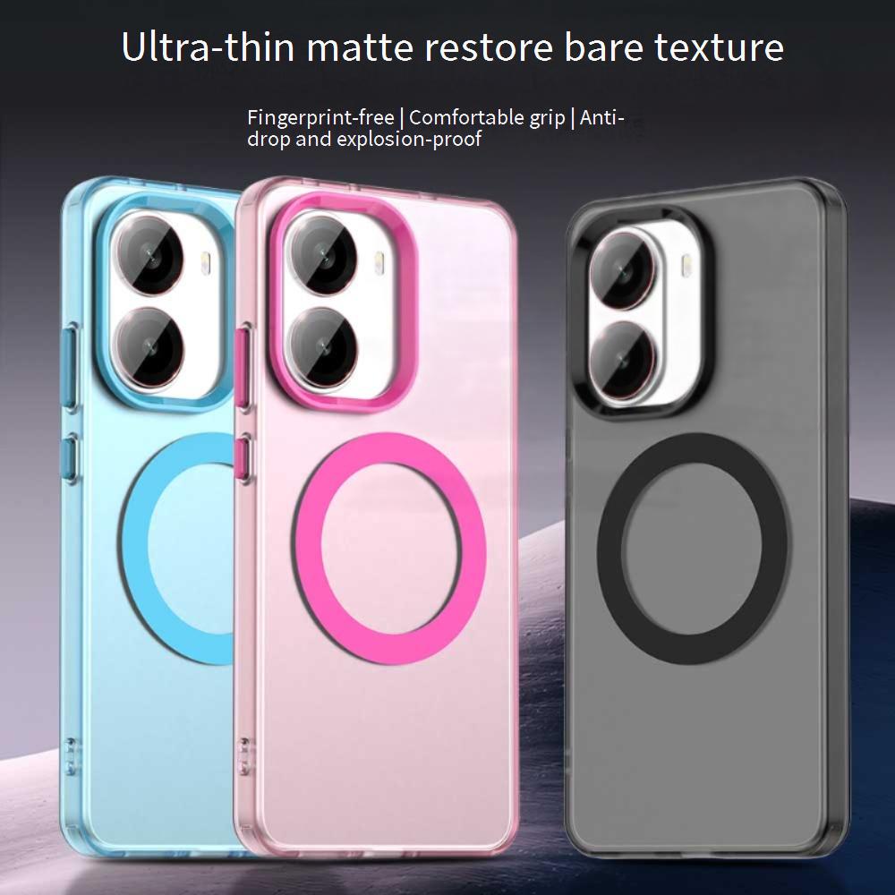 Magsafe Matte Phone Case For Xiaomi Poco X7 Pro Magnetic Wireless Charging For Xiaomi Redmi Turbo 4 Shockproof Back Cover