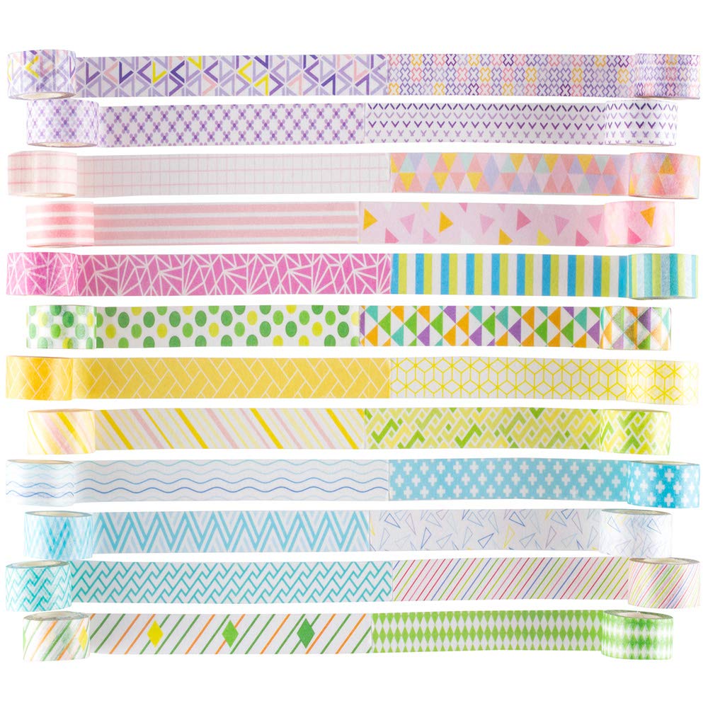 Yubbaex Mini Rainbow Line Masking 10mm Wide x 24 Perfect for Gift DIY and Notebook Decorations Tape, Rolls, Thin, Wrapping, Crafts,