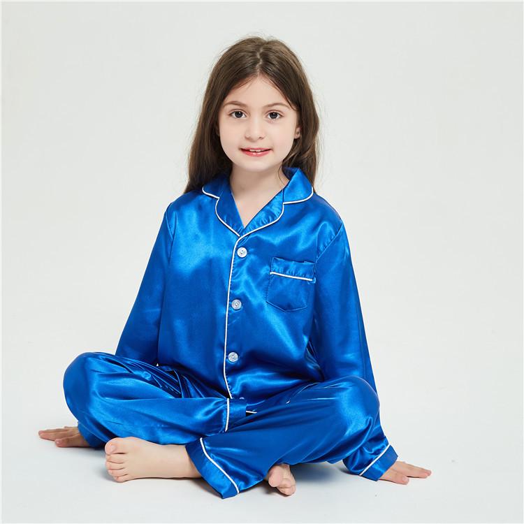 Children's Ice Silk Pajamas Set - Comfortable Summer Sleepwear for Boys and Girls