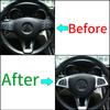 For Mercedes Benz C E GLC CLA Class W205 W213 X253 ABS Silver Car Steering Wheel Trim Cover Sticker Decal Decorative Accessories