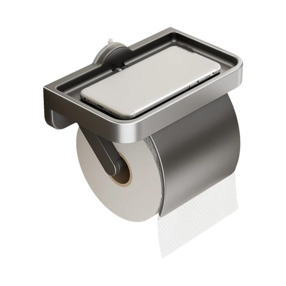 Wall-Mounted Paper Roll Storage Shelf No-Drill Toilet Paper Shelf Sturdy Tissue Rack Washroom