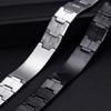 9MM Geometric Cross Bracelet: Black & White Stainless Steel for Men & Women