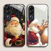 Cute Christmas Santa Claus Pattern Tempered Glass Phone Case for Oneplus 13 R 12 11 10 9 Nord 2T CE 4 3 2 Lite ACE 2 3 Pro Cover