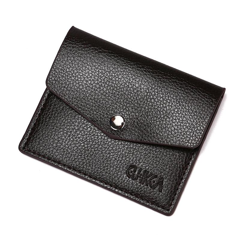 

Men Women Multi Card Money Clip Short Wallet Portable Pu Leather Male Ladies Wallet Clip чорний