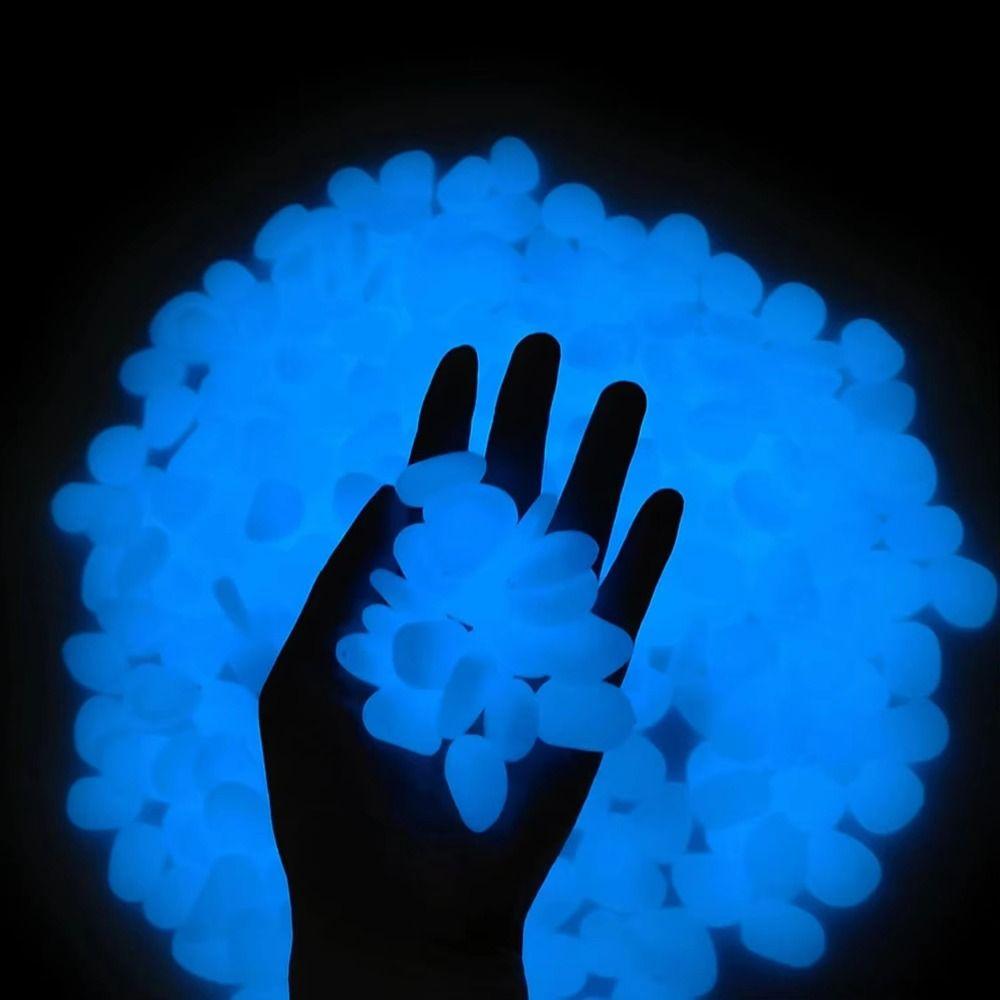 600Pcs Mini Glow in The Dark Pebble Colorful Resin Fish Tank Luminous Stone Glowing Effect Decorative Aquarium Decoration Stone
