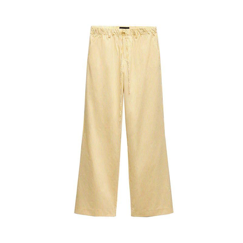 Spring New Women's Clothing French Style Stripes Pajamas Style Pants 4661411 Loose Poplin Shirt 2020458