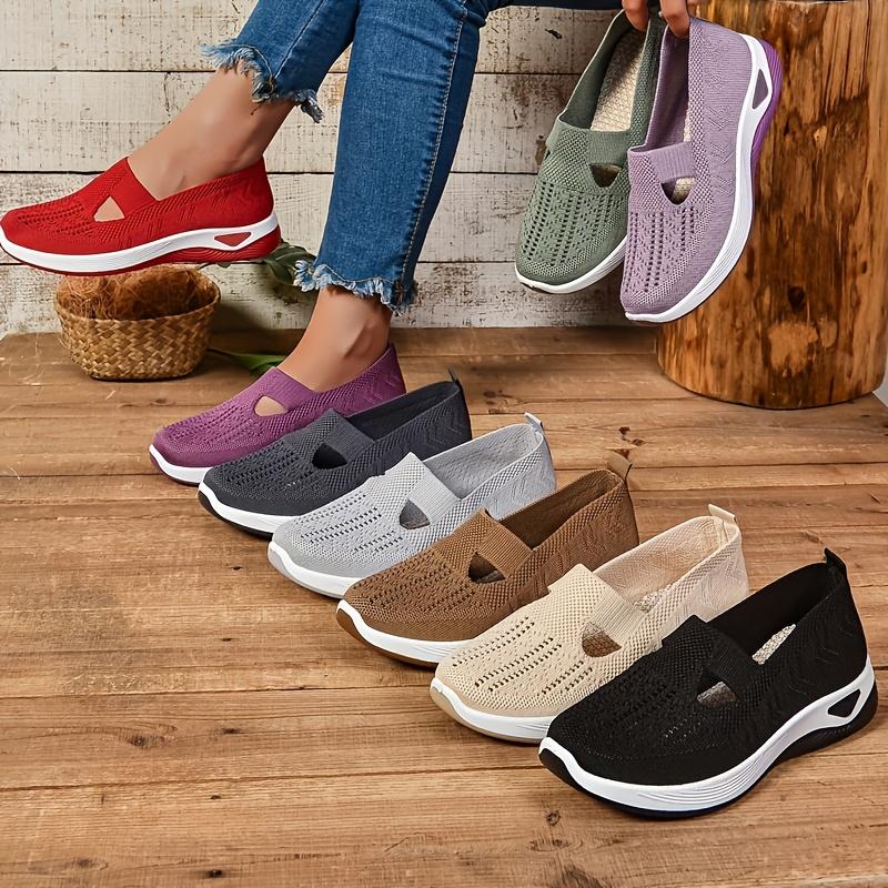Simple Ladies Breathable Hollow Sneakers-casual Light Flat-bottomed Outdoor Walking Shoes, Suitable for Low Tops In All Seasons.