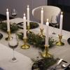 Vintage Brass Gold Taper Candle Holders, Set of 2, Metal Taper Candlestick Holder for Dinner Room Table Centerpiece Brass Gold, Set of 2