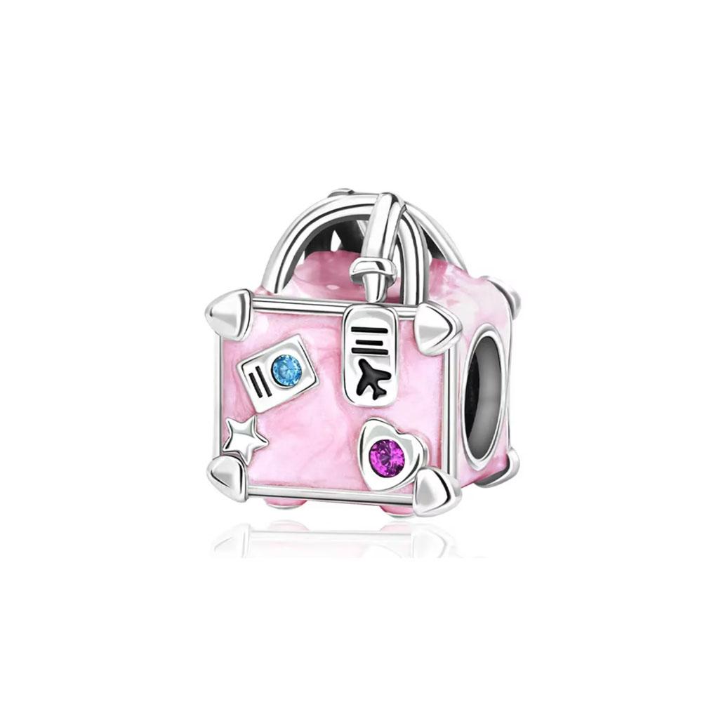 European Pink Car Perfume 925  Silver Charm Bead Fit Original Bracelet Women's jewelry for Gift
