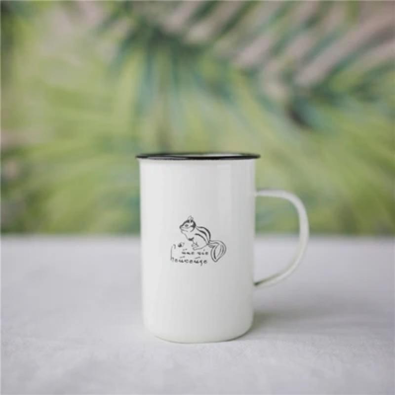 Outdoor Enamel Creative Coffee Tea Water Milk Cups Camping Mugs Enamel Mug with Handle Drinkware Vacation Hiking Mug Gifts