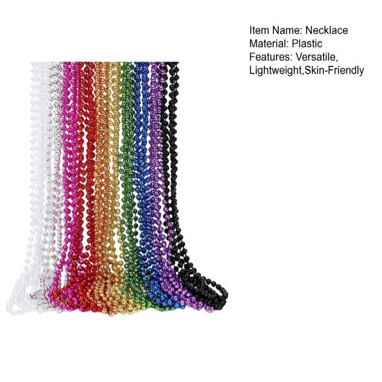 30Pcs Plastic Beaded Necklaces with Safety Buckle Colorful Bead Necklaces Set Lightweight Child-Safe Party Favors for Mardi Gras St. Patrick's Day