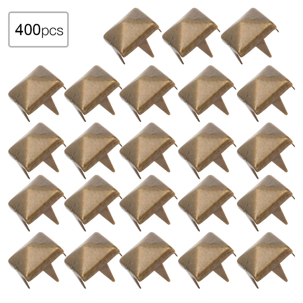 400 sad 4MM-7MM DIY Kožedělné hroty Nýty Čtvercové hroty Nýty Tašky Boty Opaskové doplňky Bronz