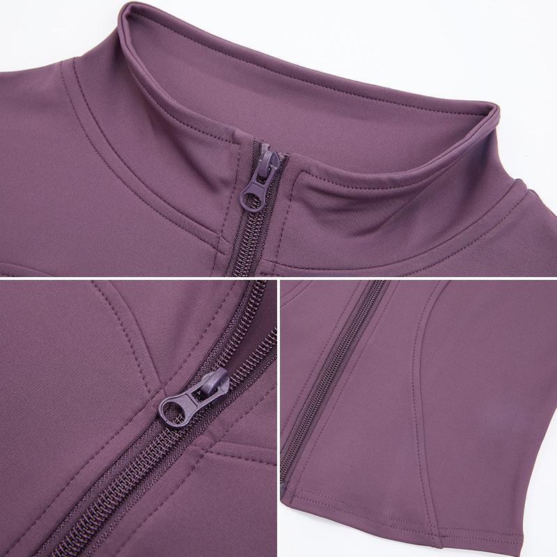 Autumn And Winter Nude Yoga Clothes Long Sleeved Women'S Zipper Sports Slimming Yoga Jacket Fitness Clothes Top