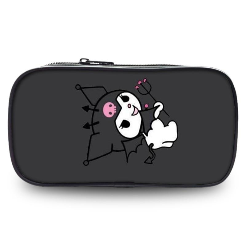 Cute Kuromi Pencil Case Sanrio Student Large Capacity Stationery Storage Bag