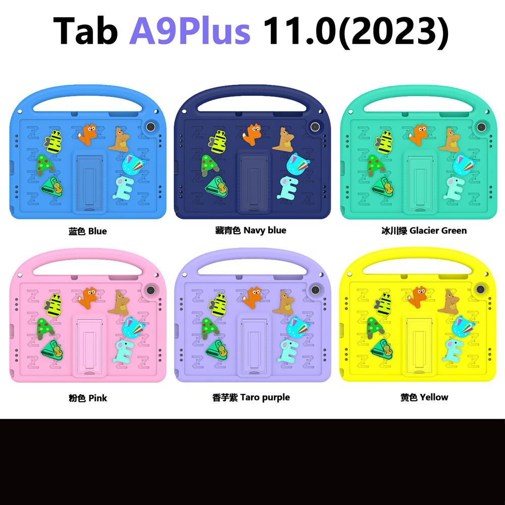 Samsung Galaxy Tab A9 A9+ Plus 2023 SM-X110 SM-X115 SM-X210 SM-X215 Etui Barnesikkert Tegneseriebokstav Bærbart EVA-Skum Støtsikkert Stativ Nettbrettdeksel