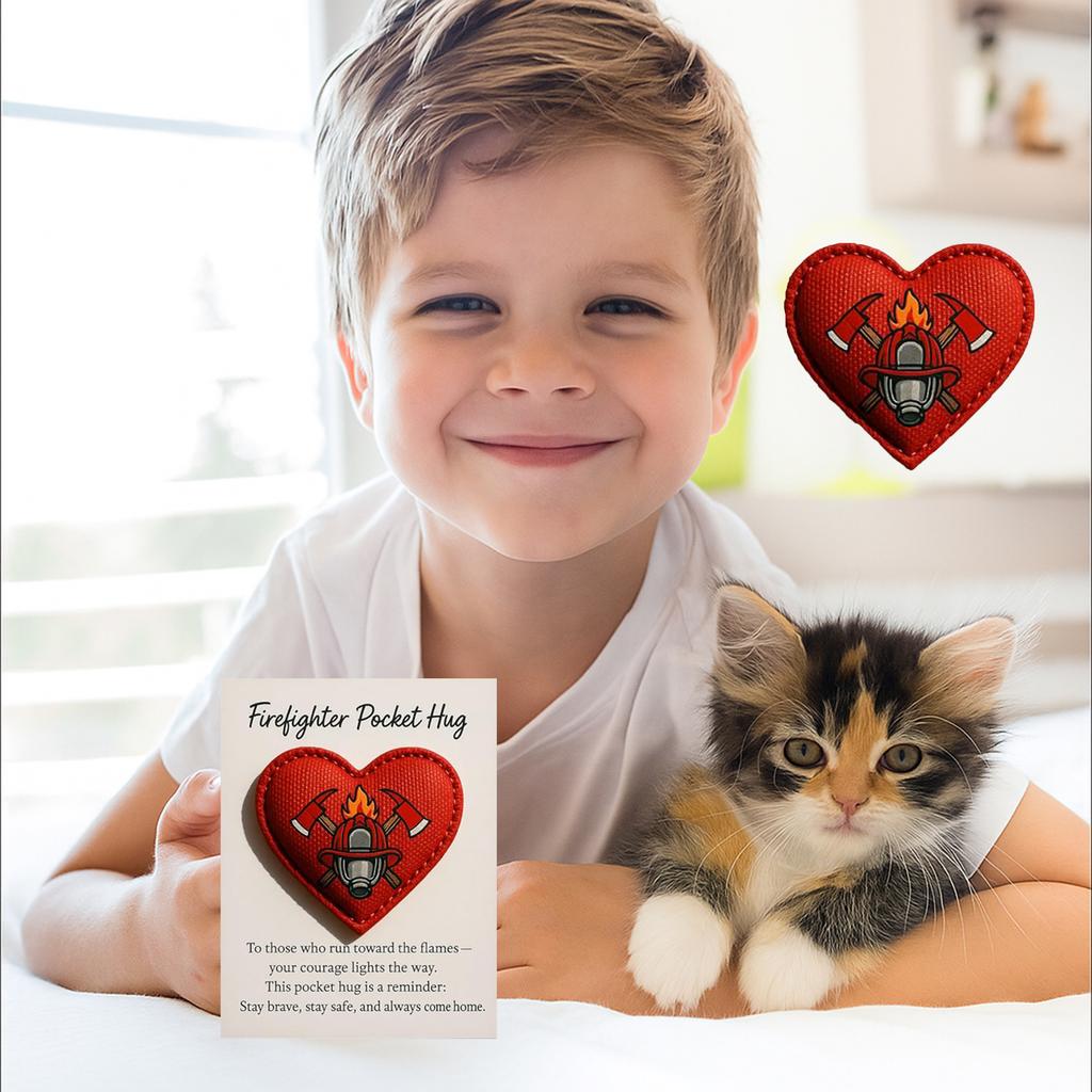 Pocket With Gift Card, Heart Pocket , Appreciation Of Gratitude, , For Firefighters,