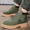 Britischer Stil High-Top Arbeitsstiefel Stiefel Herren Übergröße Mode Herrenschuhe Trend Lederstiefel Bequem Trendig Minimalistisch Vielseitige Schuhe