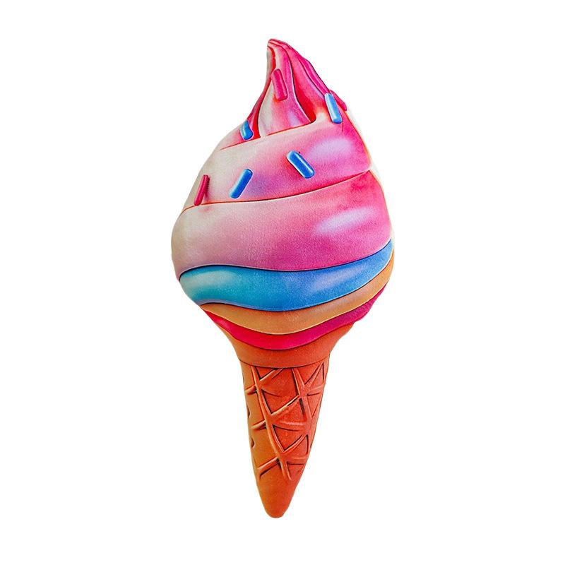 Simulation Cartoon Ice Cream Cone Pillow Plush Toy Ice Cream Doll Children's Props Ornaments Sofa Cushion