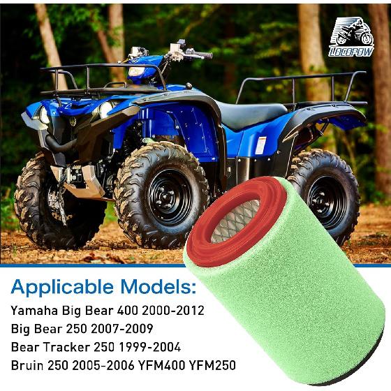 LOCOPOW Big Bear 400 Air Filter For Yamaha Big Bear 400 2000-2012 Big Bear 250 2007-2009 Bear Tracker 250 1999-2004 Bruin 250 2005-2006 YFM400 YFM250