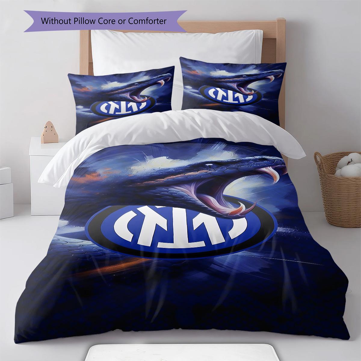 

Inter Milan logo RugPattern Bedding Quilt Set Quilt Cover Pillowcase Home Decoration Birthday Gift (1 * duvet cover + 2 * pillowcase, without core) 200x220cm