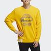 adidas neo Fun Print Crew Neck Pullover Sports Sweatshirt for Men, Yellow