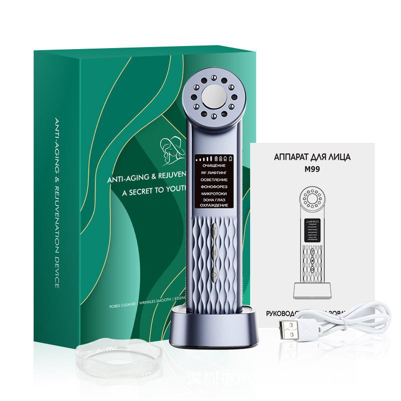 

Новый домашний вибрационный массажер для лица с горячим и холодным введением, косметический прибор, микротоковый фотонный прибор для омоложения кожи