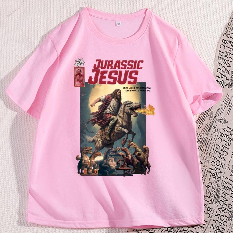 Jesus Riding A Dinosaur Tshirts For Unisex Unisex Vintage 90s Graphic T Shirt Jesus Hand Drawn Tshirt T Rex Christian Easter Tee