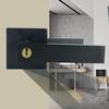 Black Square Door Handle Lock, Access Privacy Mask, Interior Bedroom and Bathroom, Hardware Accessories, Door Locks