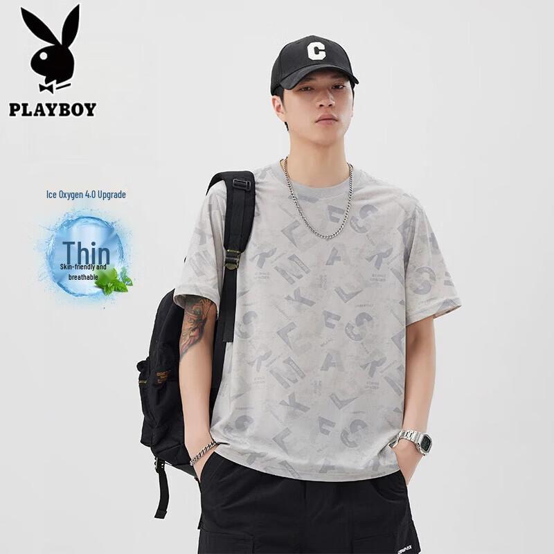 

PLAYBOY Men s Ice Silk Short Sleeve T-Shirt M