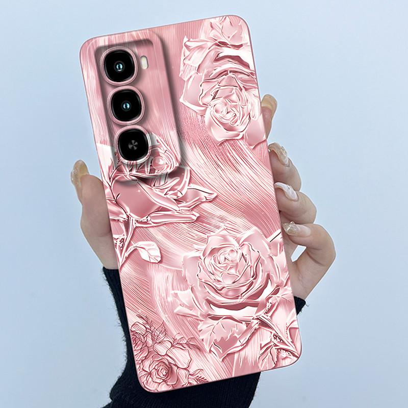 For itel City 100 Phone Case Fashion Simplicity Oil Painting Floral Soft Liquid Silicone Shell For itel City100 Back Cover Funda