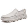 2026 New Men Trendy Cow Leather Shoes, Hand Stitched Slip-On Casual Loafers, Light Anti-slip Wear-resistant Leather Footwear