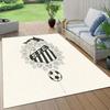 Santos FC Flannel Pattern Square Carpet,Area Rug,Carpet Rug for Living Room Bedroom Sofa Playroom Decor,Non-slip Floor Mat