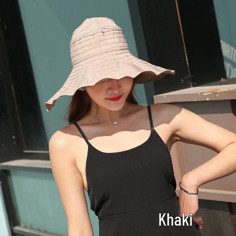 Korean Style Wide Brim Anti-UV Roll-Up Sun Hat for Adults