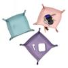 1PZ 25x25cm Stile Nordico Vassoia Portaoggetti in Pelle Organizer da Scrivania Per Chiavi Gioielli Cosmetici Scatola Portaoggetti Organizer Pieghevole Decorazione per la Casa