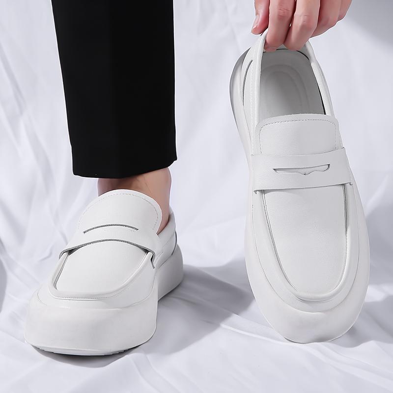 Men Leather Businenss Loafers Handmade Shoes Non-slip Man Flats Driving Walking Men Soft Luxury Youth Versatile Casual Low Shoes