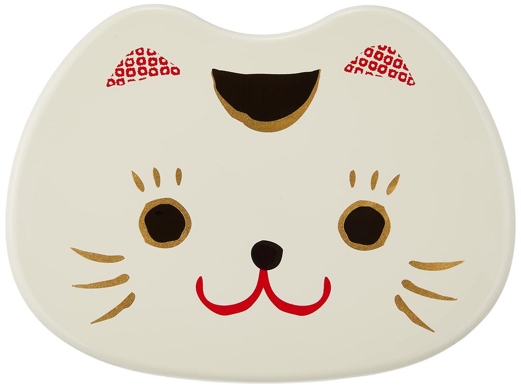 Tatsumiya Cat Face Lunch Maneki W15 30360 Box, Neko, Size Approx. D11.2 H6.1