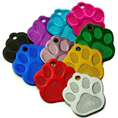 100 Stück Pfote Haustier Hund ID-Tag Benutzerdefiniert Graviert Namensschild Telefon Hunde ID-Tags Personalisiert Aluminium Haustier Anhänger Schlüsselanhänger
