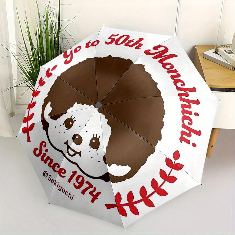 

1pc Monchhichi 50th Anniversary Umbrella with Plastic Handle,Suitable for All Seasons Home Travel Outdoor UmbrellaM1149