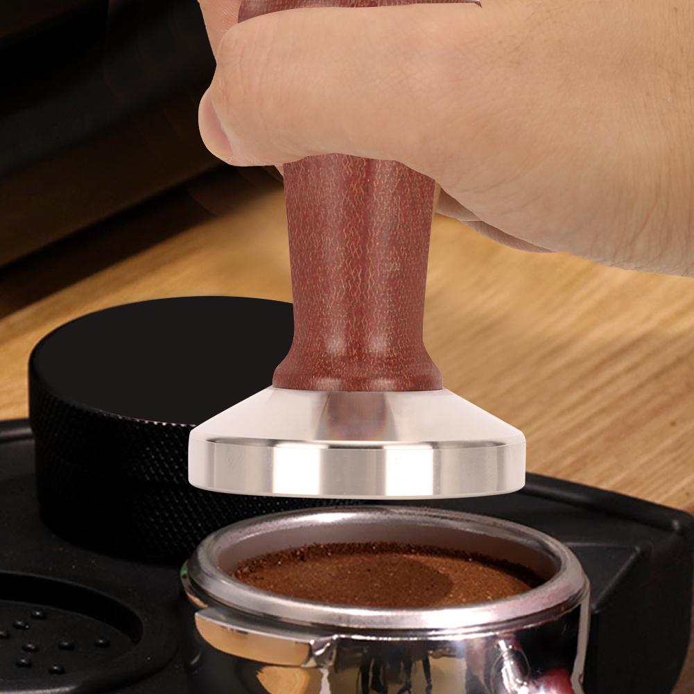 58mm Edelstahl Holzgriff Kaffeetamper Kaffeepulver Presswerkzeug für den Heimgebrauch