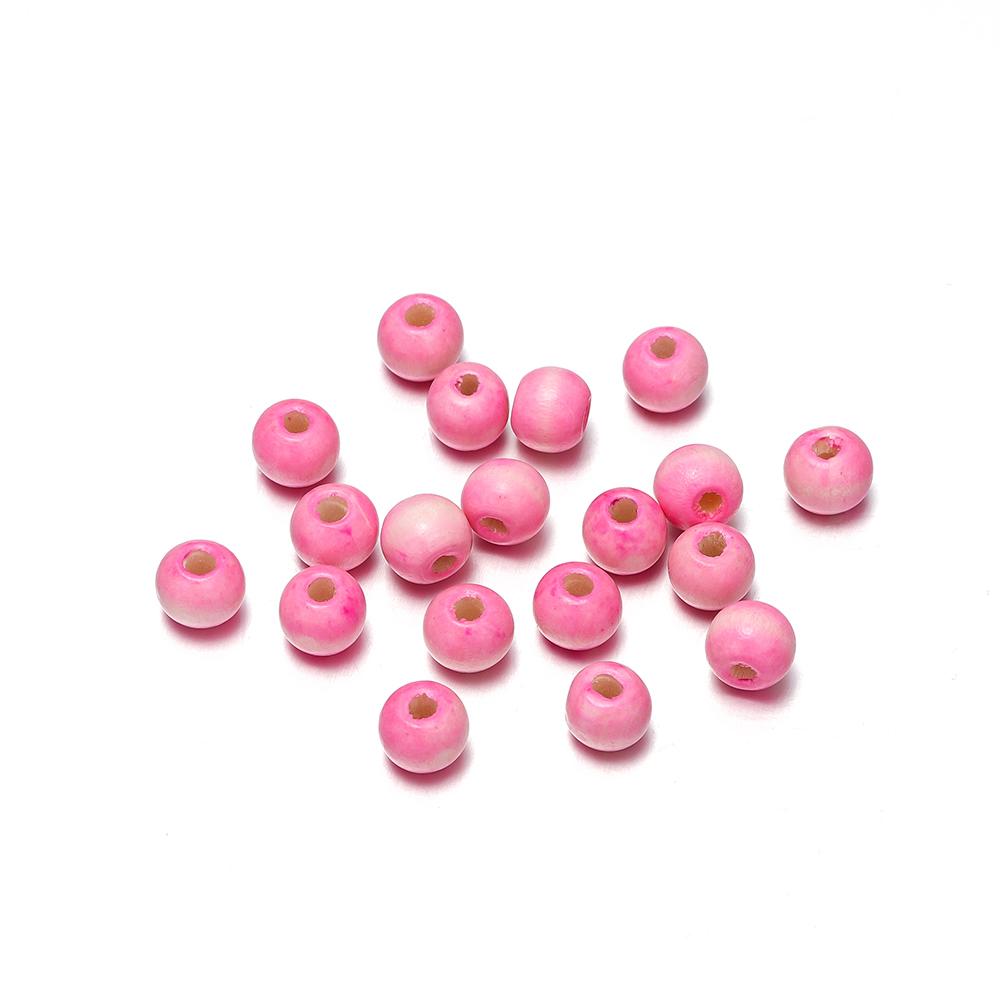 20-100Pcs 5.5-12mm Colorful Wooden Beads Spacer Loose Bead for DIY Bracelet Necklace Jewelry Making Supplies Accessories