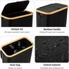 Collapsible Slim Laundry Hamper with Lid Bamboo Handles Removable Inner Bag Clothes Basket Bin Foldable Freestanding