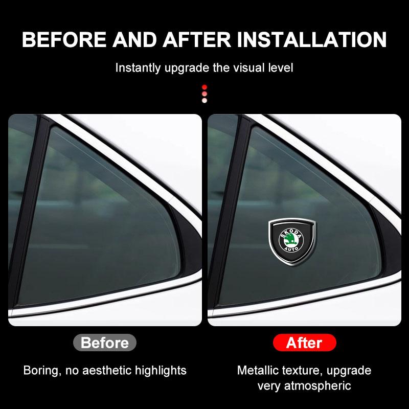 1Pcs 3D Metal Auto Door Shield Emblem Car Body Badge Sticker Styling For Skoda Octavia Fabia A7 Kamiq Kapoq Kodiaq Rapid SCALA Superb Yeti Derivati