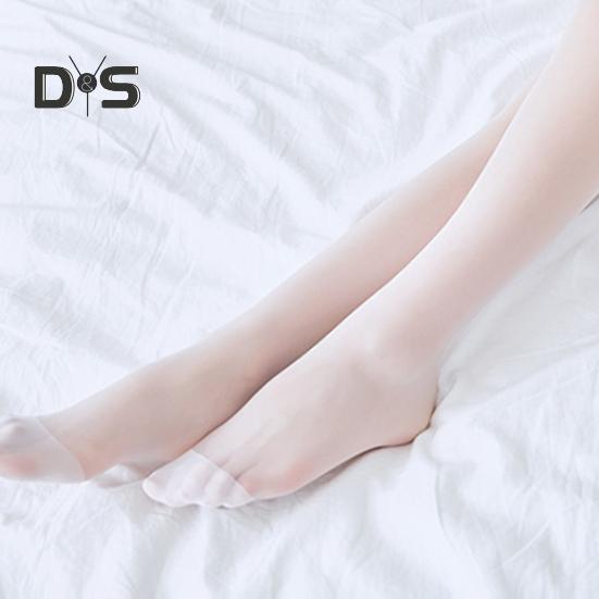 1 Pair Women Stockings See-through Mesh Flower Edge Ultra-thin High Elasticity Japanese Style Anti-slip Solid Color Soft Breathable Quick Dry Lady