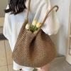 Large Capacity Straw Bag Women's Summer New Shoulder Tote Bag Seaside Vacation Beach Bag Woven Straw Tote Bag for Women